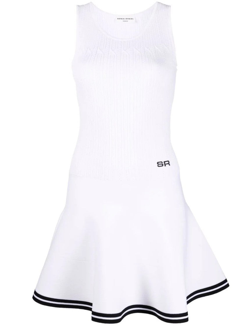 Sonia Rykiel Sleeveless Midi Dress With Fitted Ribbed Bodice And Flared Skirt