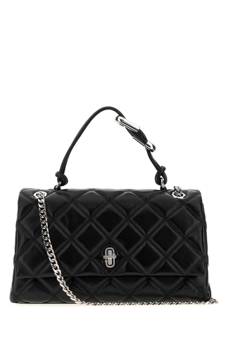 Marc Jacobs Black Leather The Quilted Dual Convertible Handbag