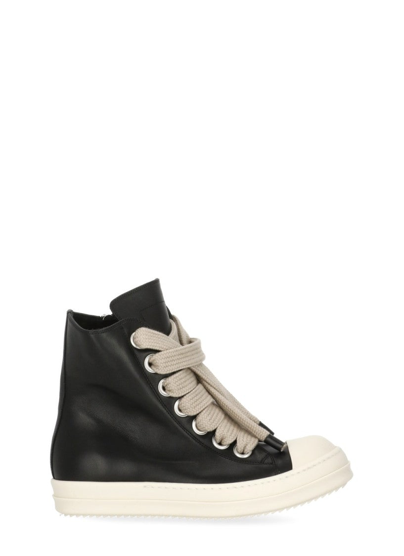 Rick Owens Black Jumbo Laces Side Zip Sneakers