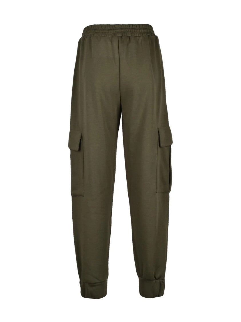 Sunstripes Military Green Cargo Tracksuit Pants With Ribbed Cuffs
