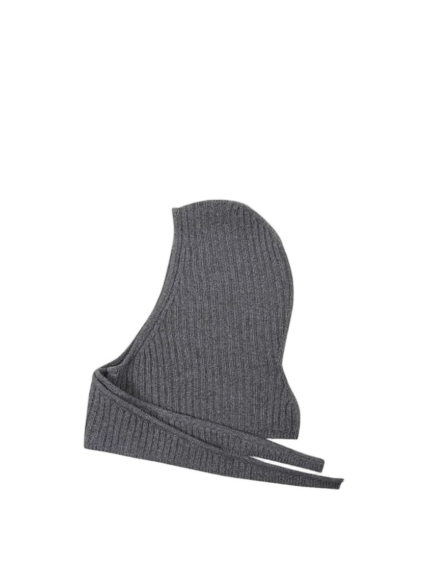 Ganni Ribbed Knit Balaclava With Extended Ties
