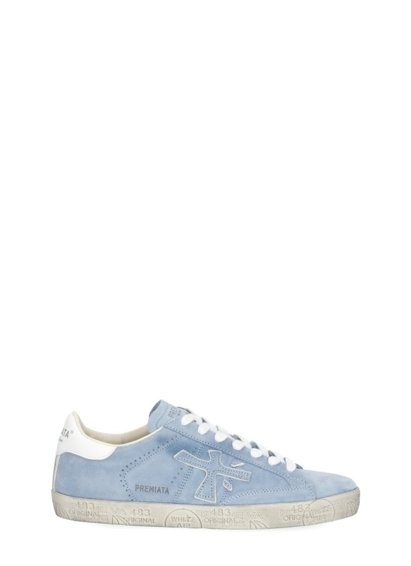 Prmt Light Blue Stevend 7532 Suede Sneakers