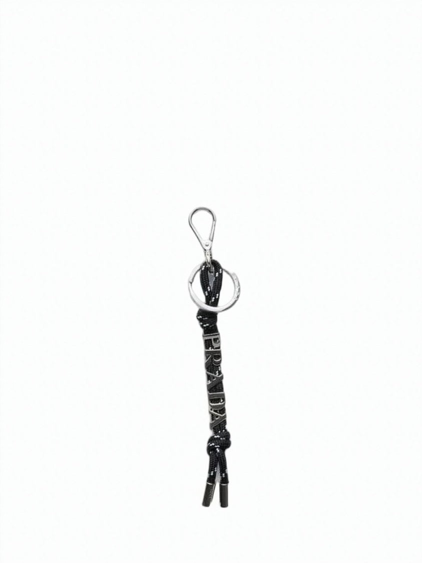 Prada Recycled Polyester Keyring With Metallic Detailing