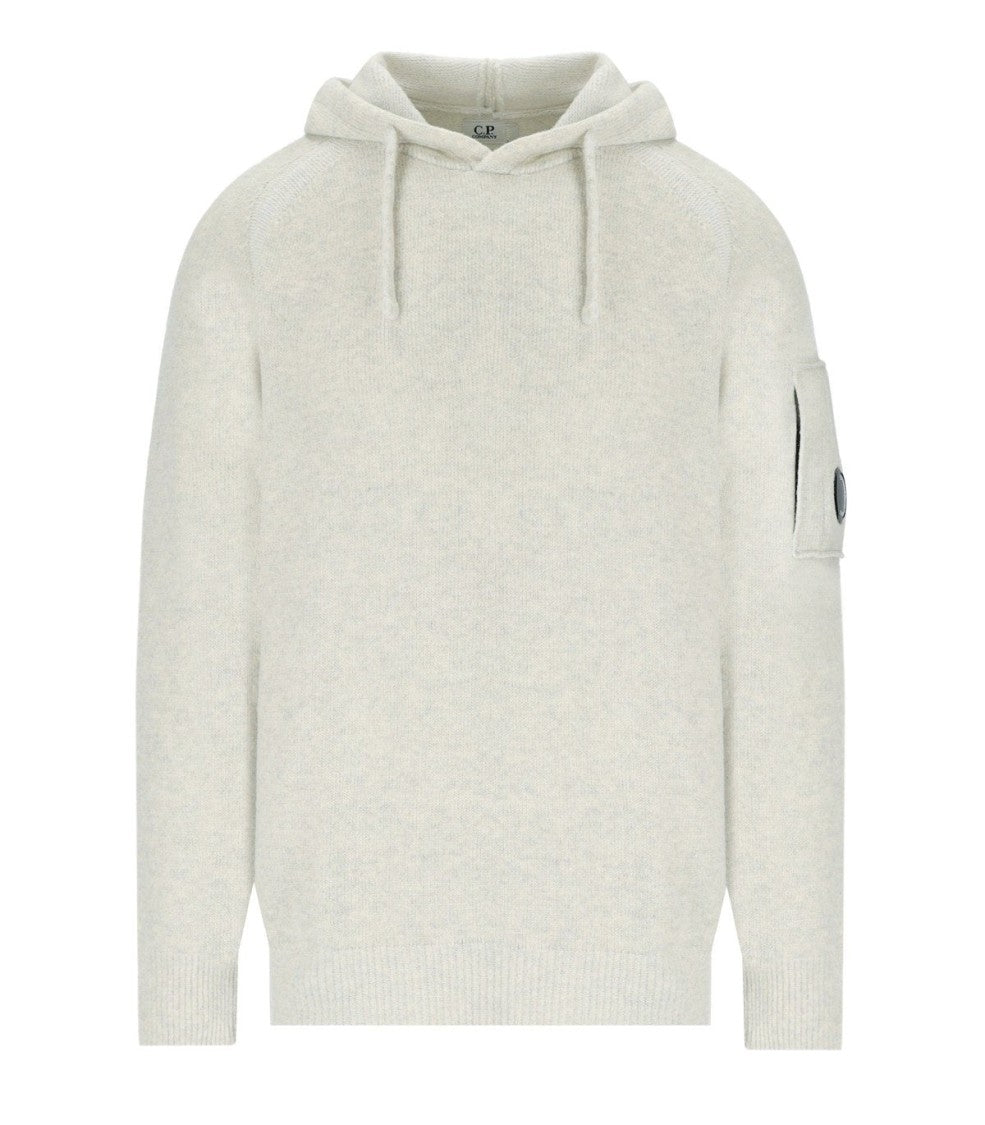 C.P. Company Grey Melange Hooded Sweater