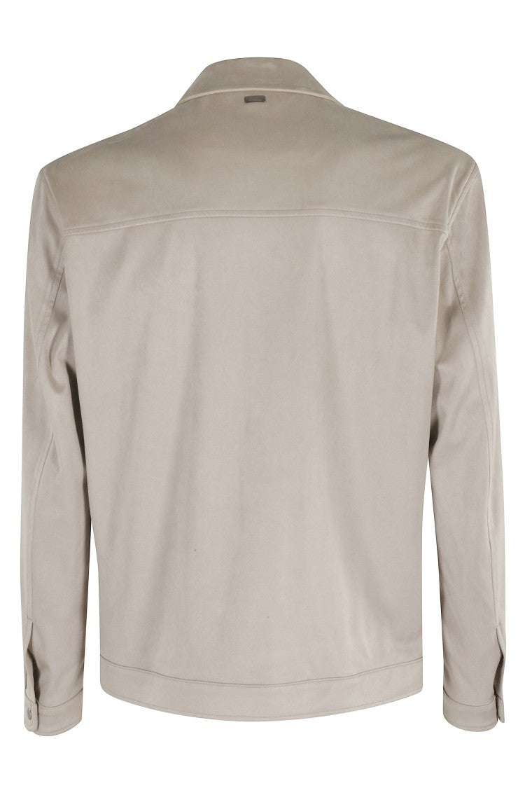 Herno Suede Jacket With Classic Collar