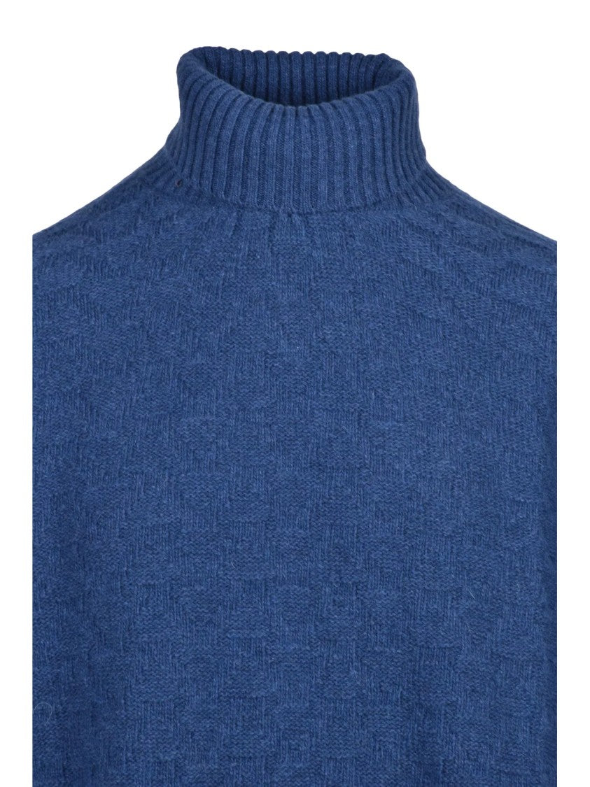 Cashmere Company P. High Neck Cashmere Sweater With Tone-On-Tone Embroidery
