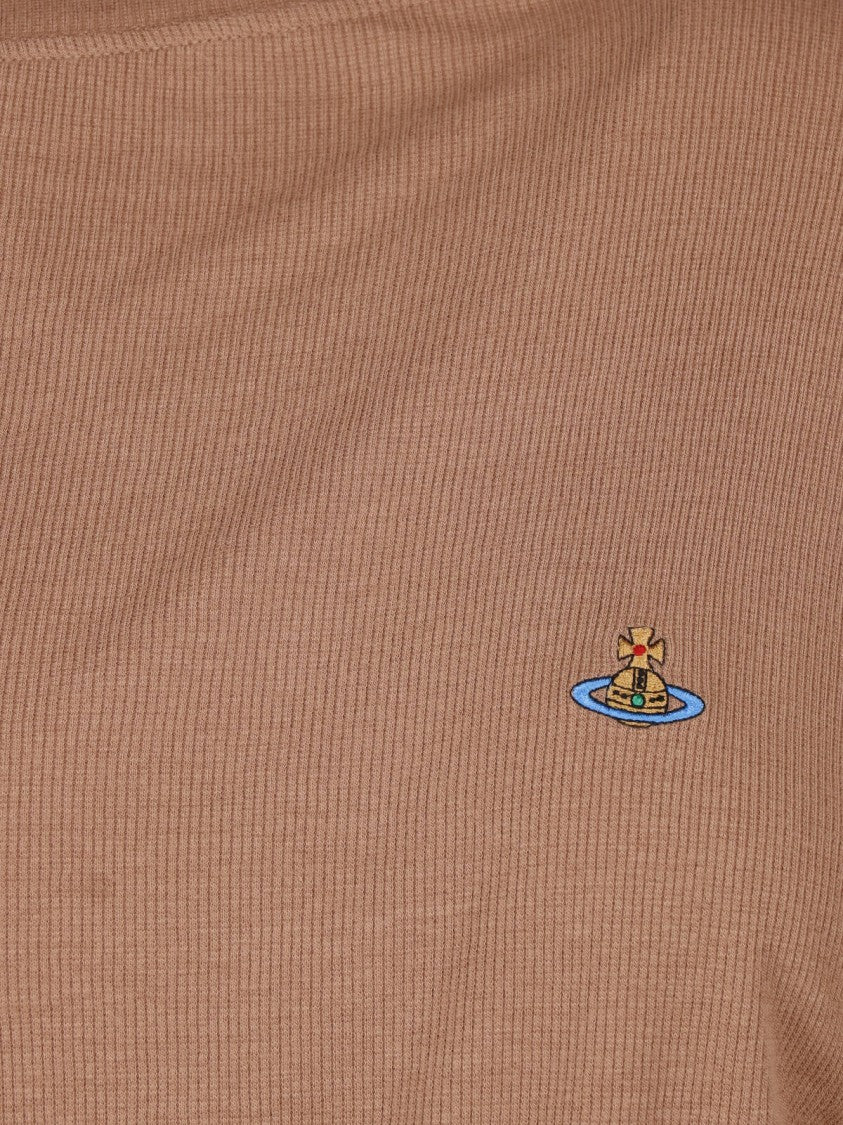 Vivienne Westwood Brown Viscose Asymmetric Orb T-Shirt