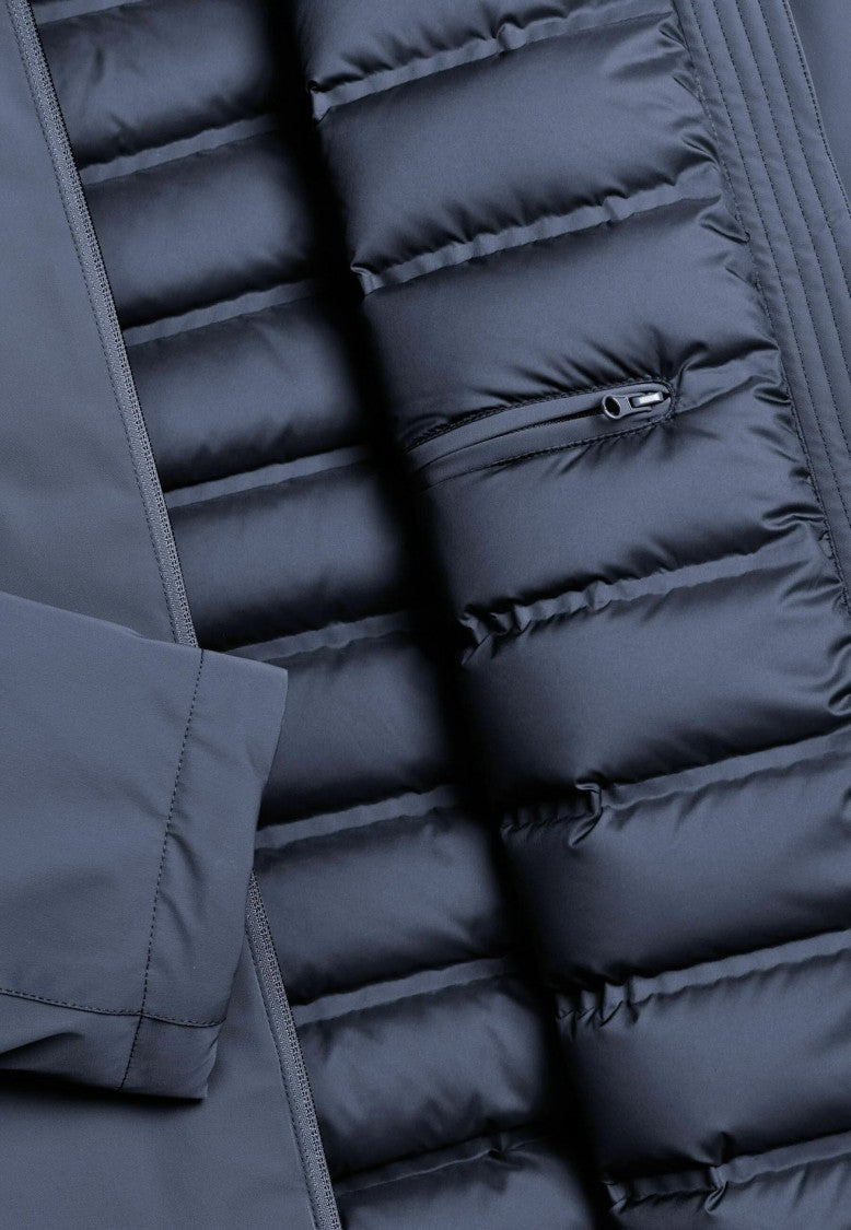 Colmar Matte-Finish Blue Adjustable Hood Down Jacket