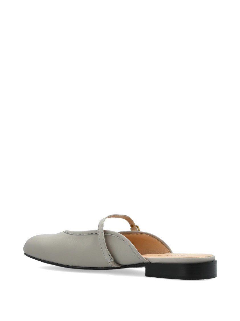Furla Etoile Ballerina Linen Flax Buckle Mules
