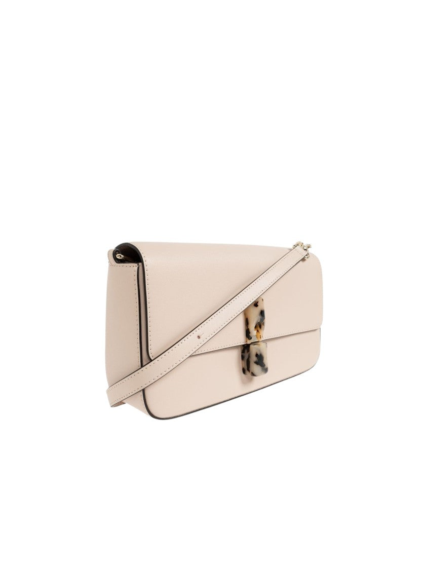 Furla Fine Grain Leather Crossbody Bag With Tortoiseshell Clasp