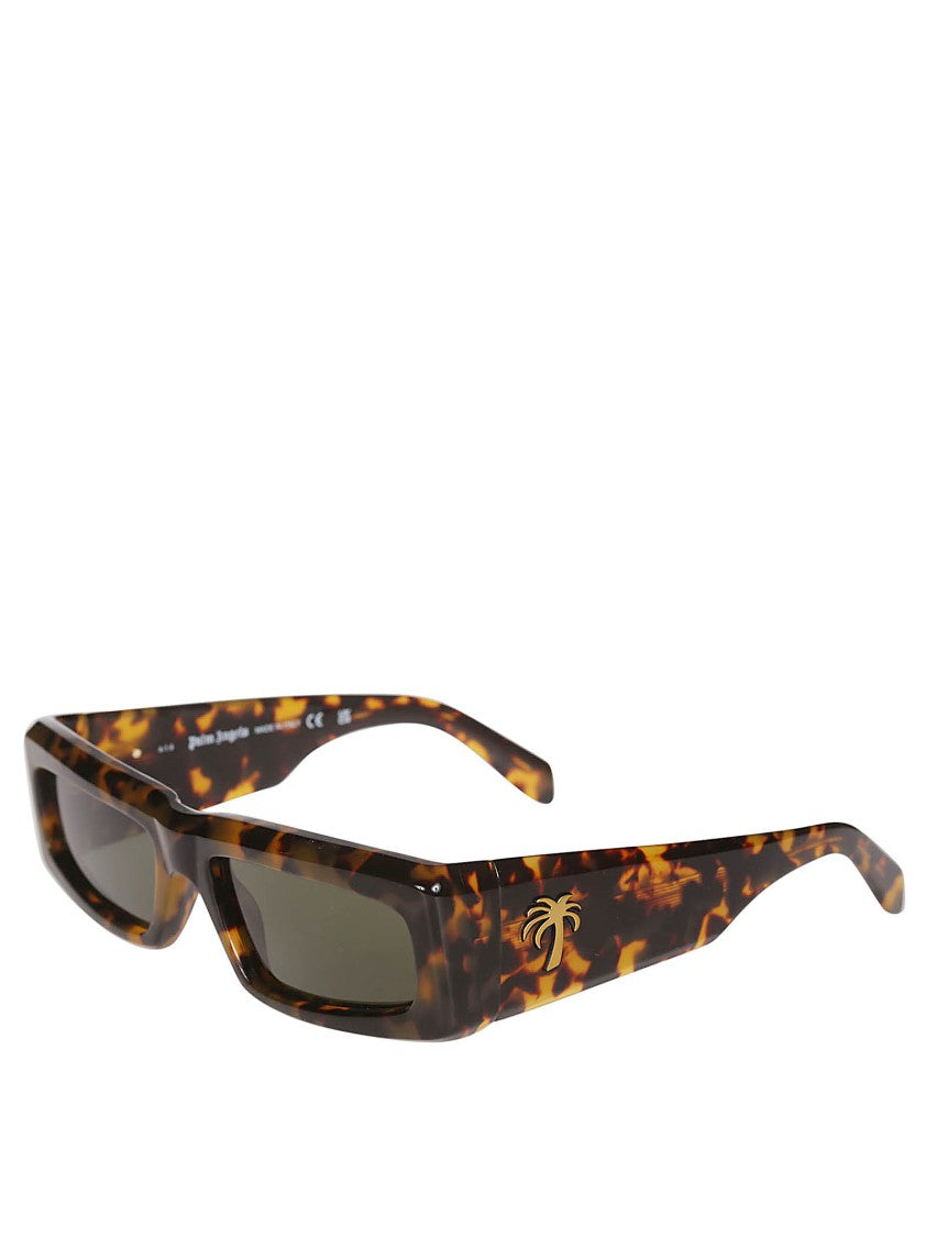 Palm Angels Bold Rectangular Tortoiseshell Frame Yreka Sunglasses