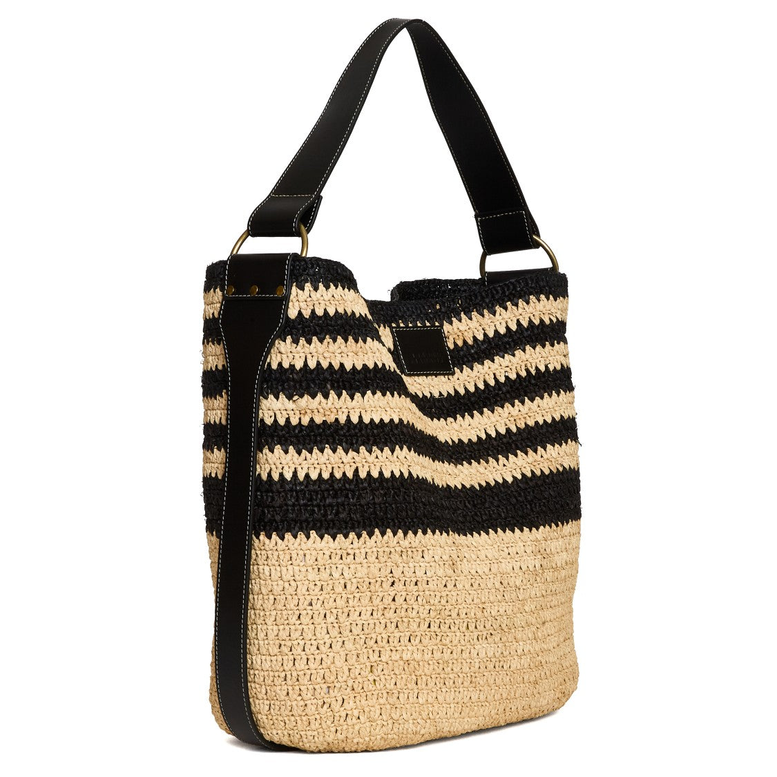Isabel Marant Bayia Stripes Leather Trim Tote Bag