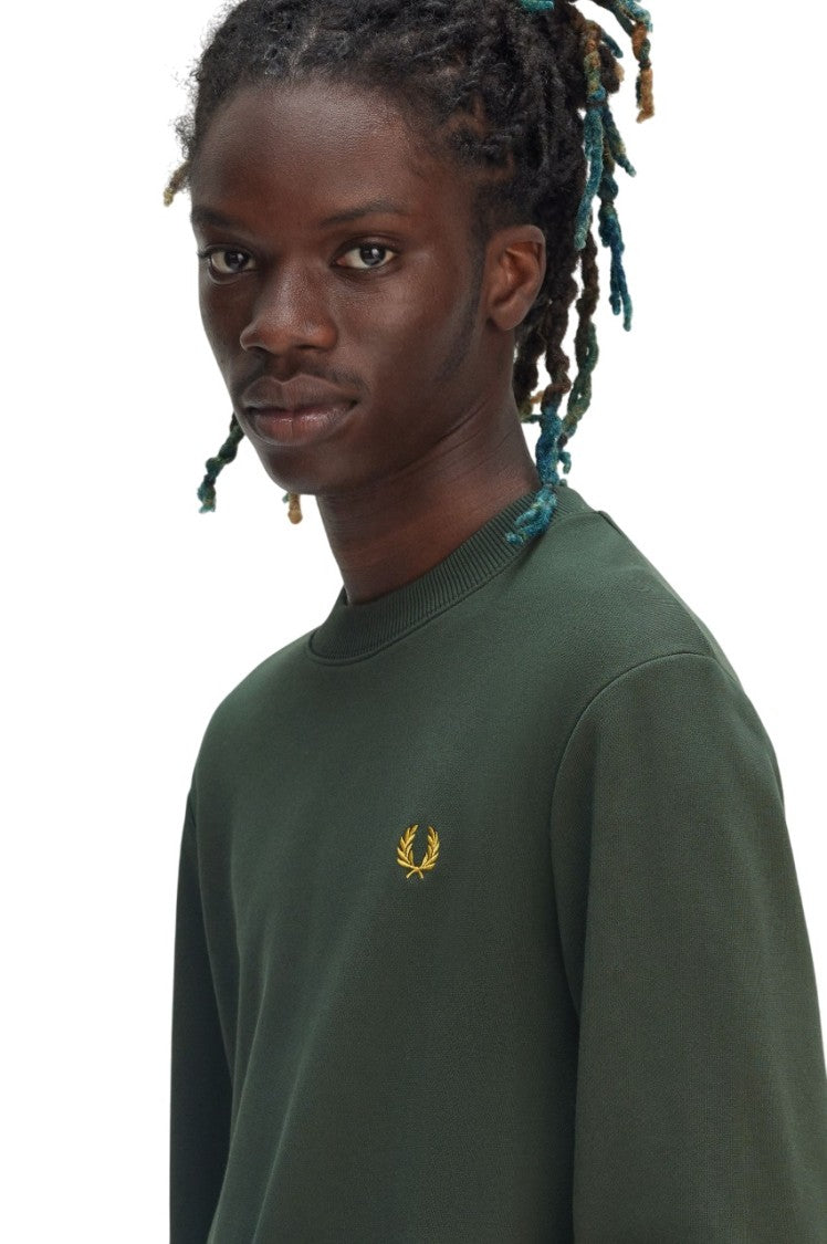 Fred Perry Crew-Neck Cotton Blend Sweatshirt With Curly Back Texture