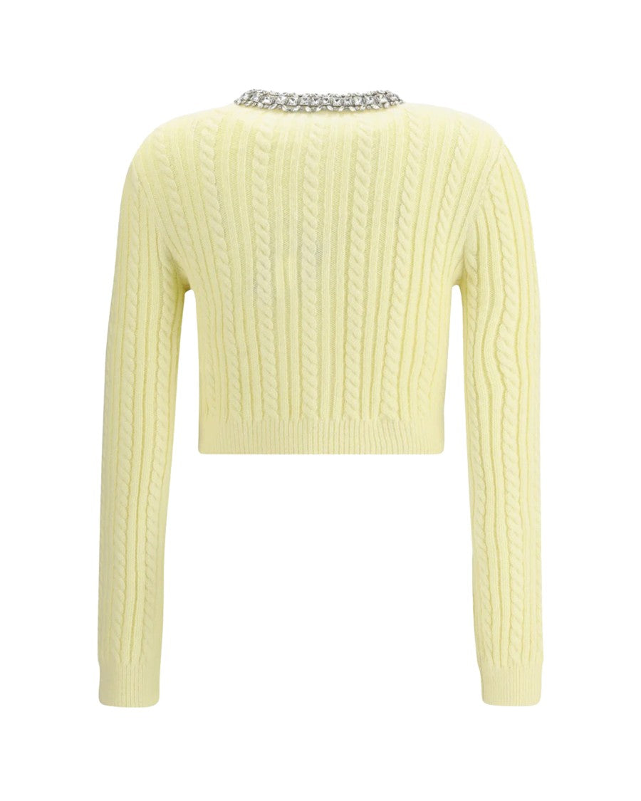 Self-Portrait Yellow Alpaca Cardigan