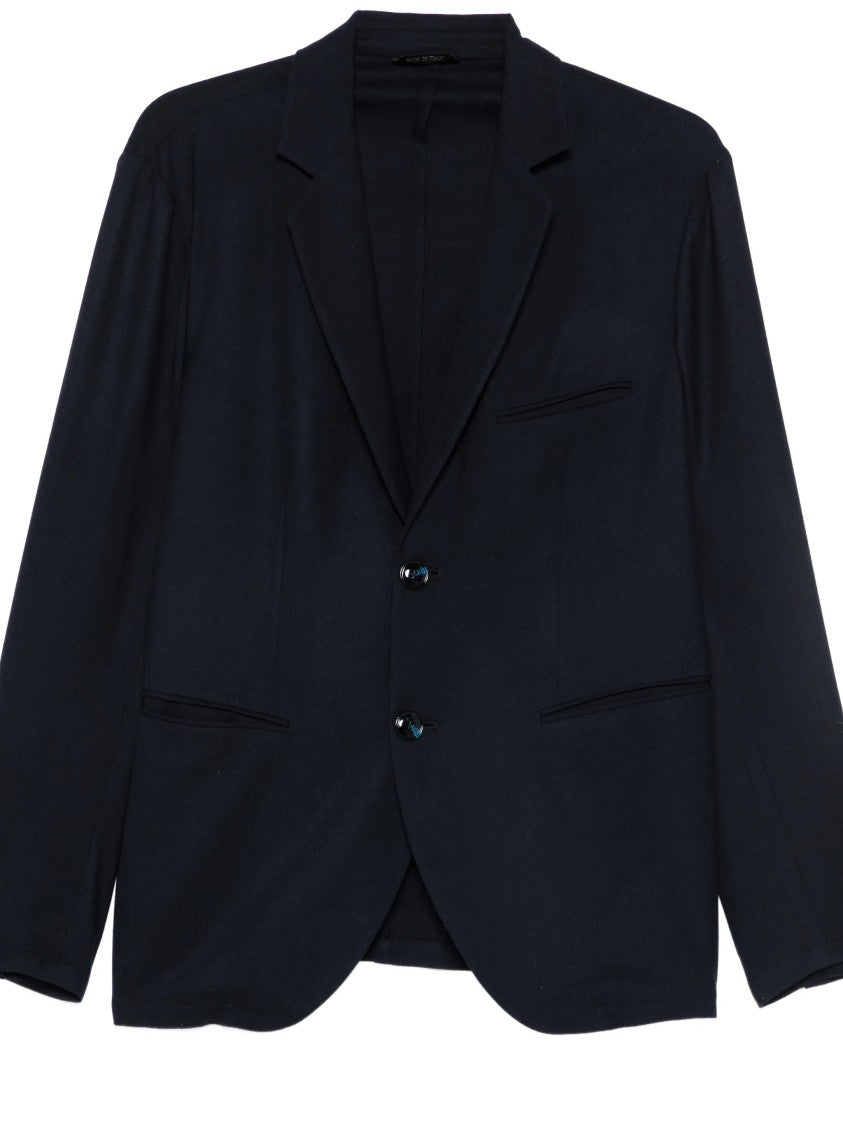 Giorgio Armani Tailored Black Wool Notch Lapel Blazer