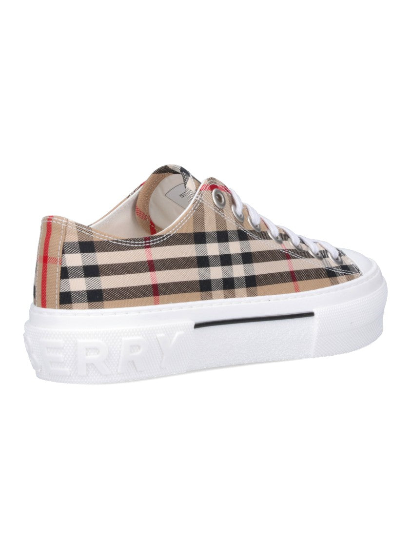 Burberry Check Pattern Low-Top Sneakers With Logo Accents