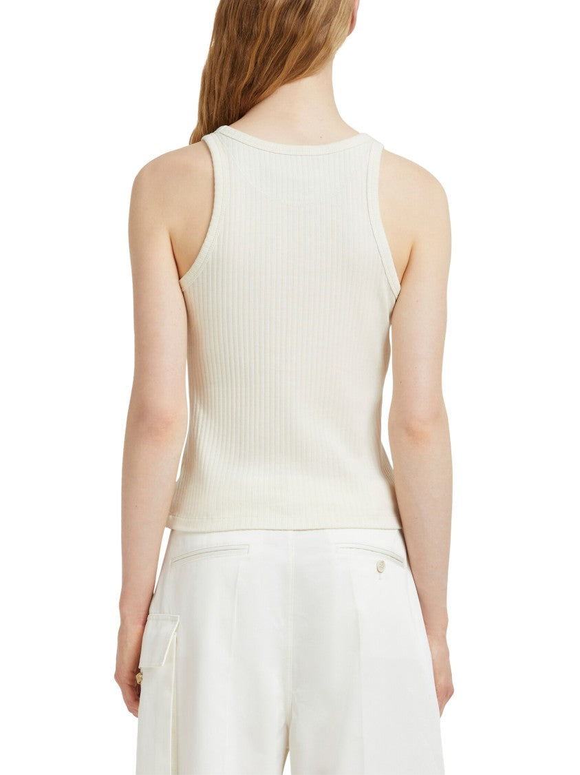 Marni Ribbed Sleeveless Tank Top With Abstract Patch
