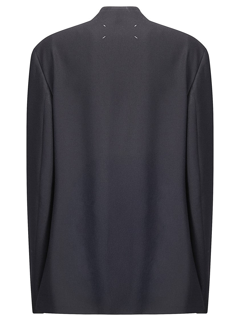 Maison Margiela Black Wool Jacket With Hidden Pockets
