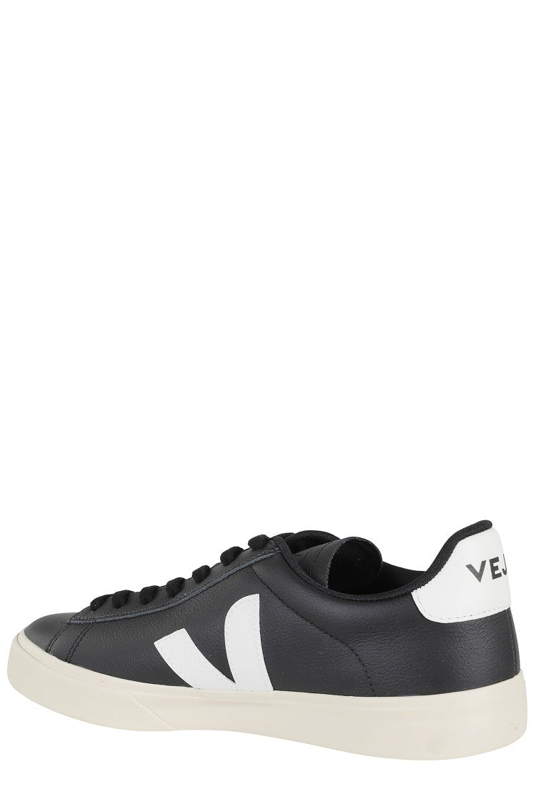 Veja Black White Campo Leather Inserts Leather Sneakers