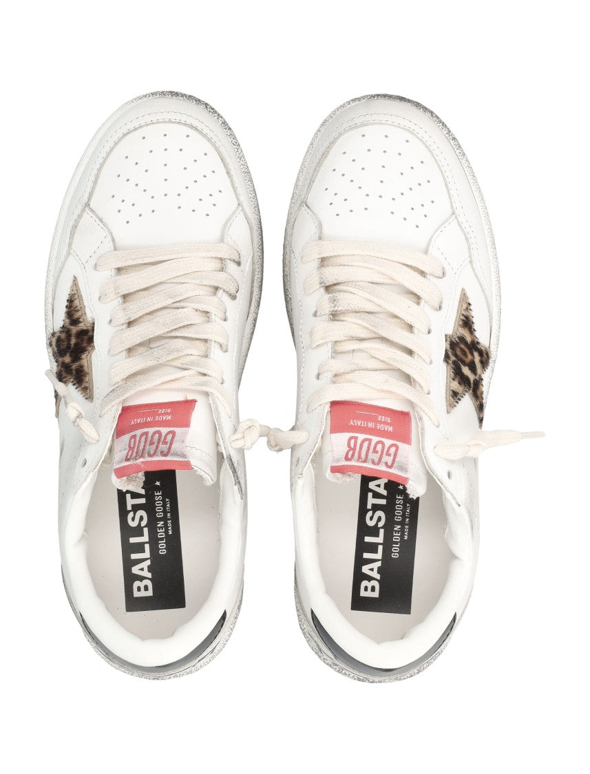 Golden Goose Vintage-Inspired Ball Star Sneakers With Leopard Print Star