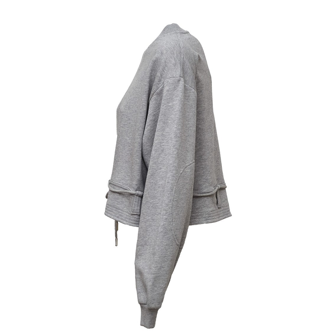 Dries Van Noten Boxy Cropped Cotton Jersey Sweater With Drawstring Belt