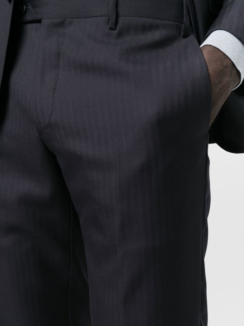 Corneliani Tailored Black Virgin Wool Suit