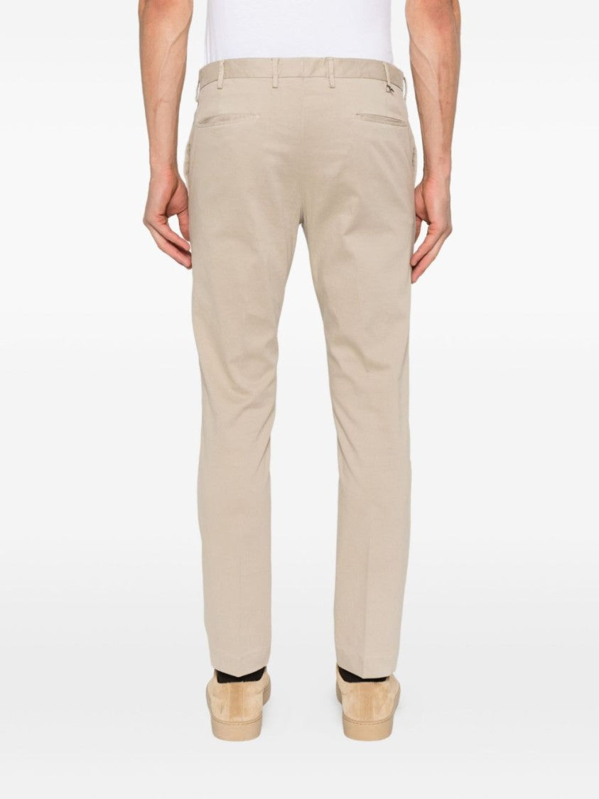 Pt Torino Tailored Beige Trousers With Slash Pockets