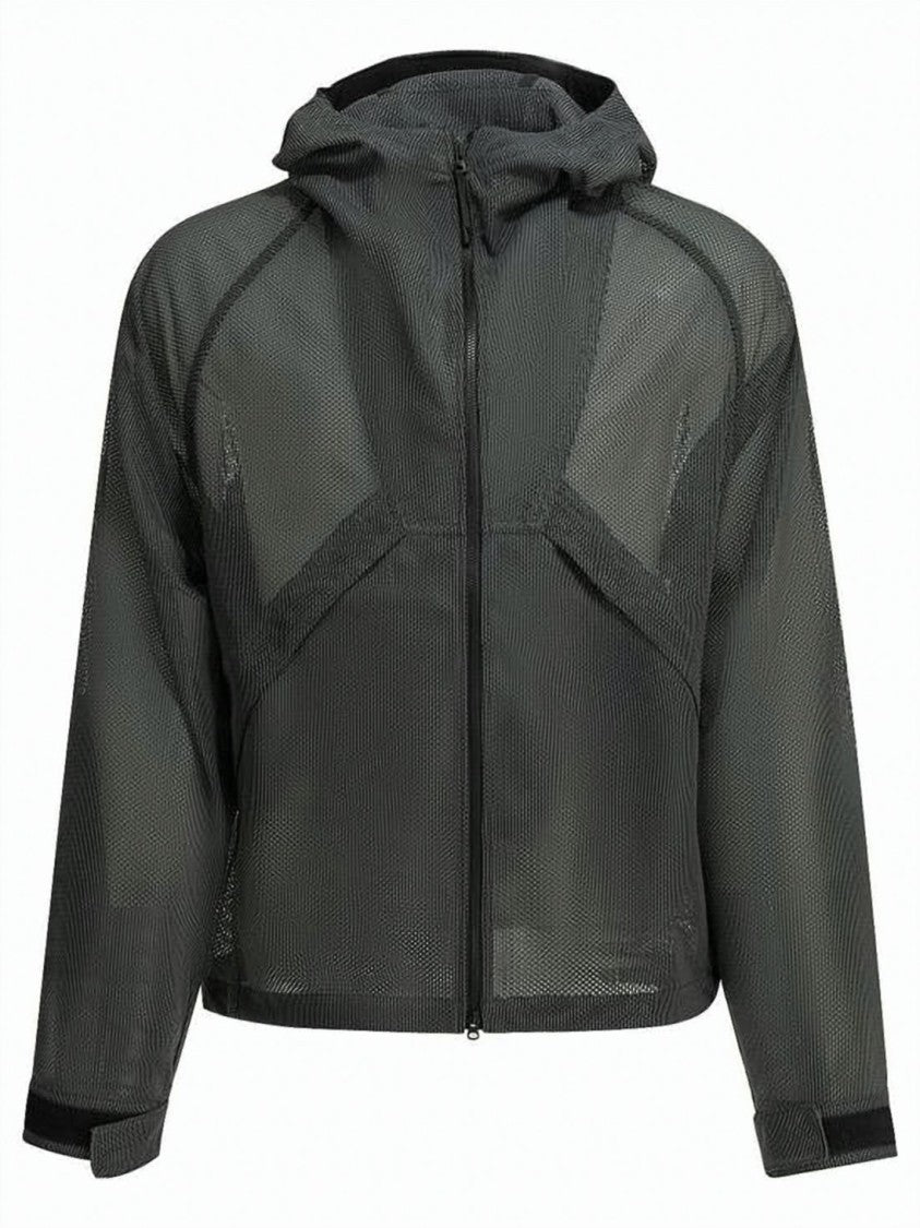 Goldwin Black Semi-Transparent Mesh Front Zipper Jacket