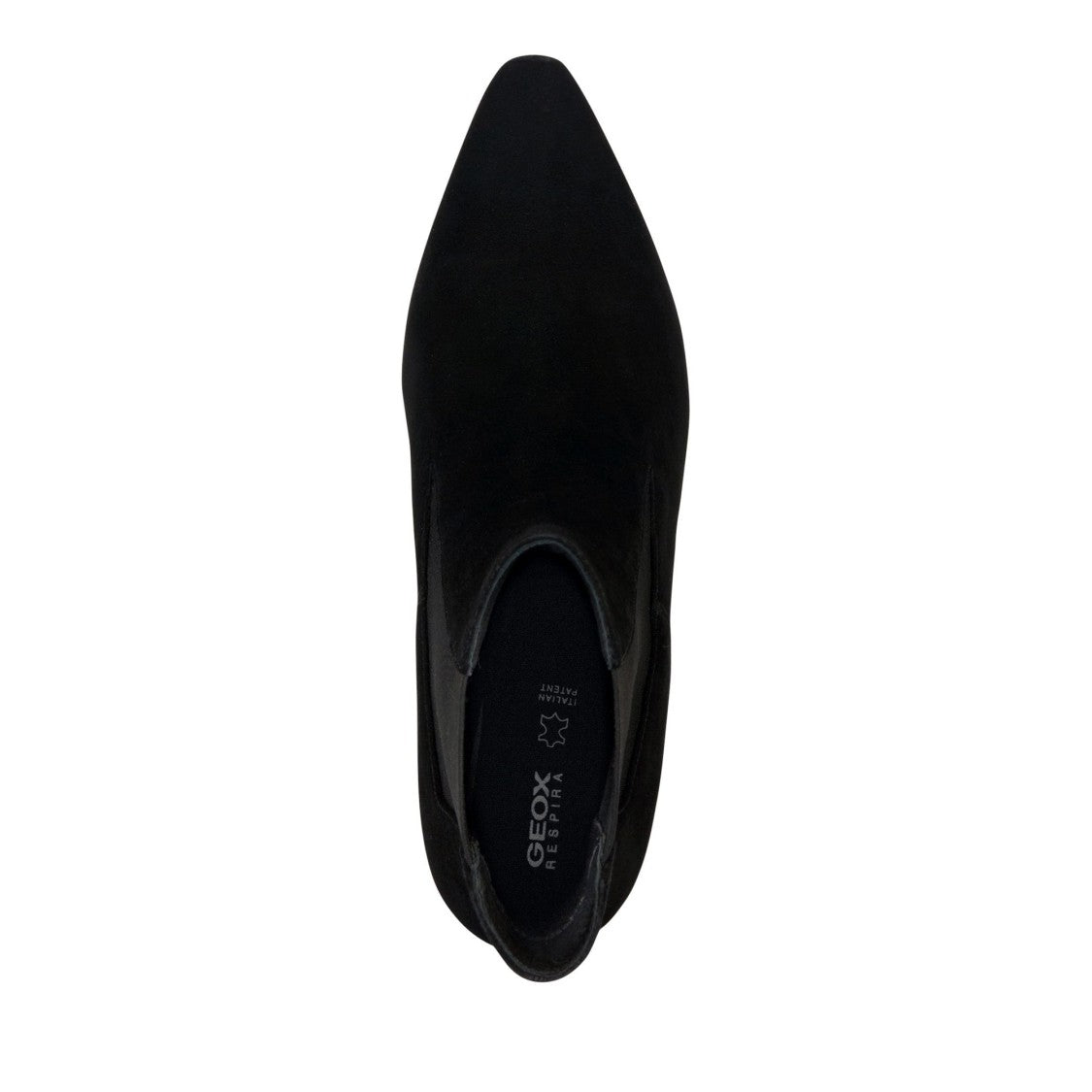 Geox Giselda Black Pointed Toe Suede Ankle Boots