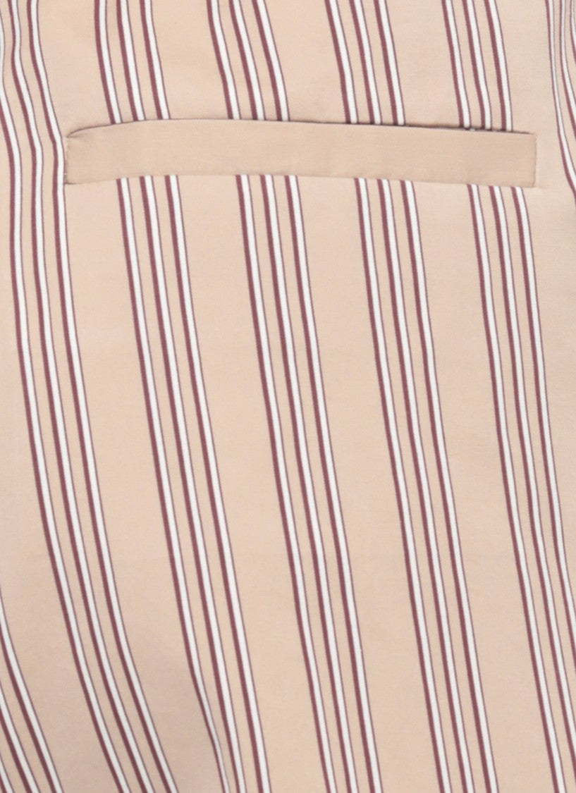 Antonelli Firenze Beige Perilla Striped Cotton Shorts