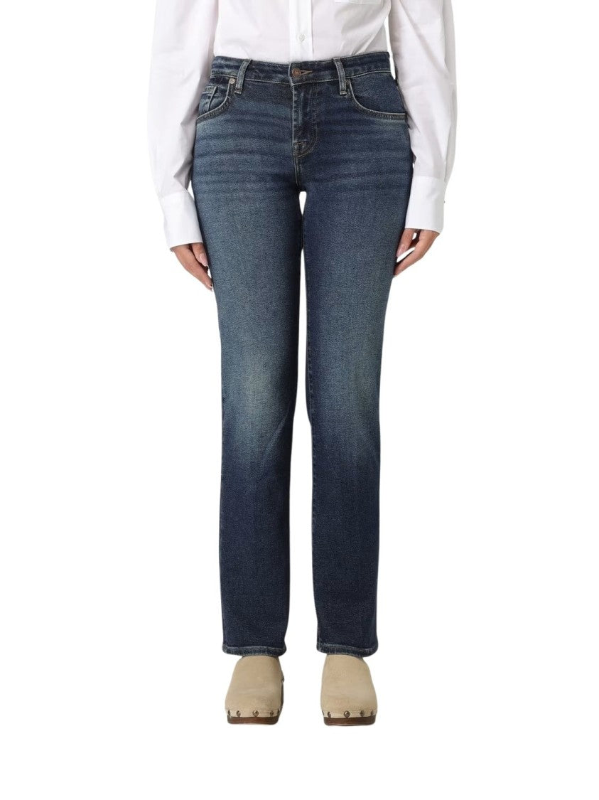 7 For All Mankind Slim-Fit Straight Leg Jeans With Design