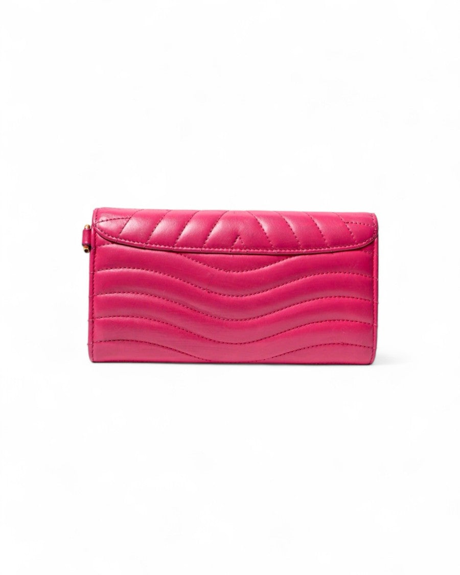Louis Vuitton Limited Edition New Wave Wallet In Fuchsia Leather
