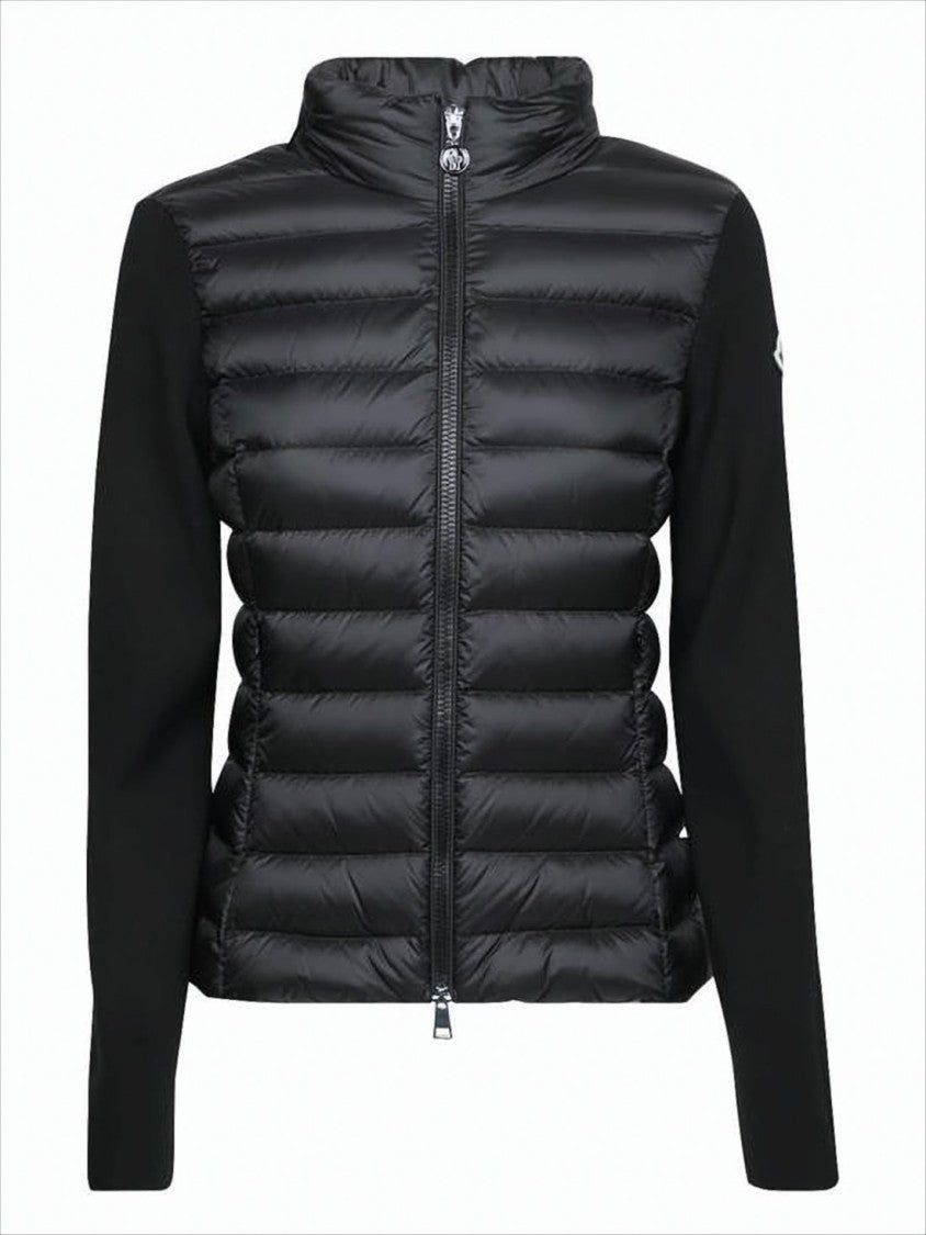 Moncler Quilted Padded Jacket With Contrasting Knit Sleeves