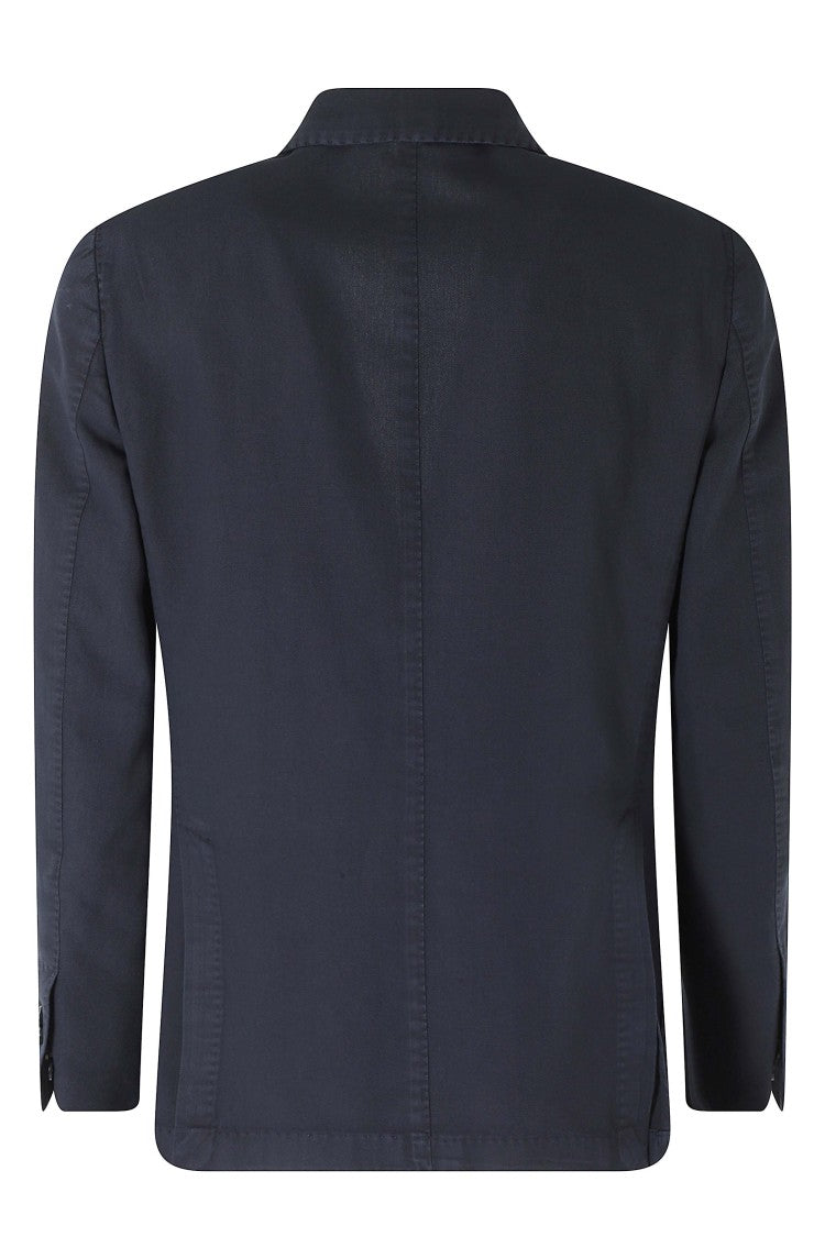 Santaniello Blue Ice Cotton Gabardine Single-Breasted Jacket
