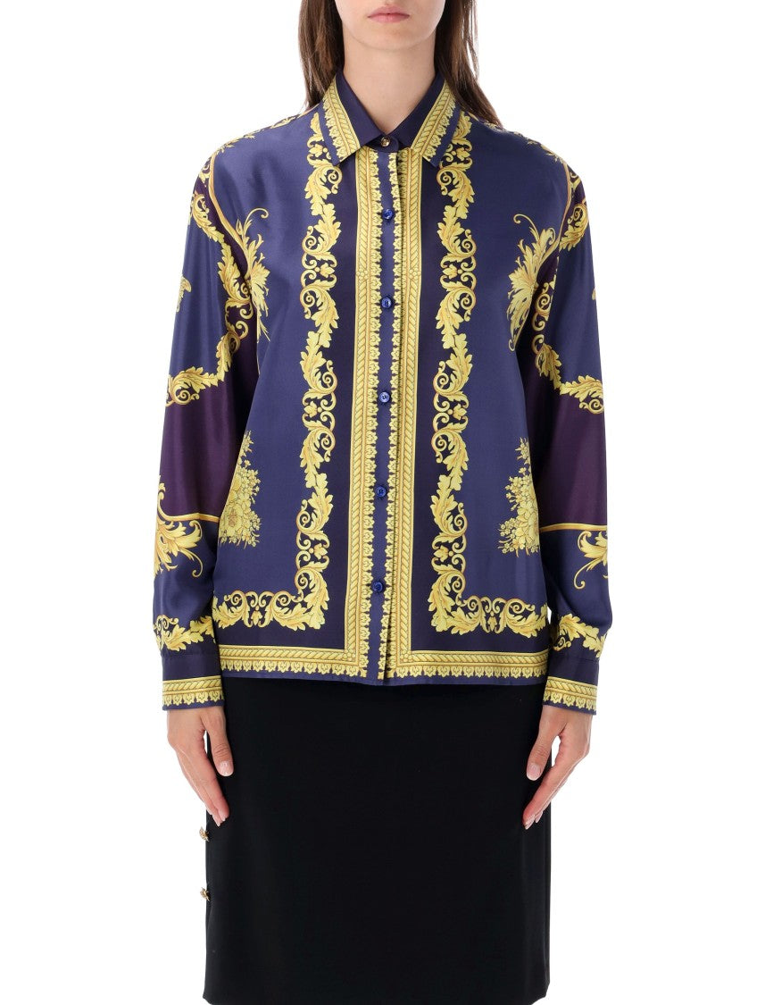 Versace Baroque Golden Floral Print Shirt