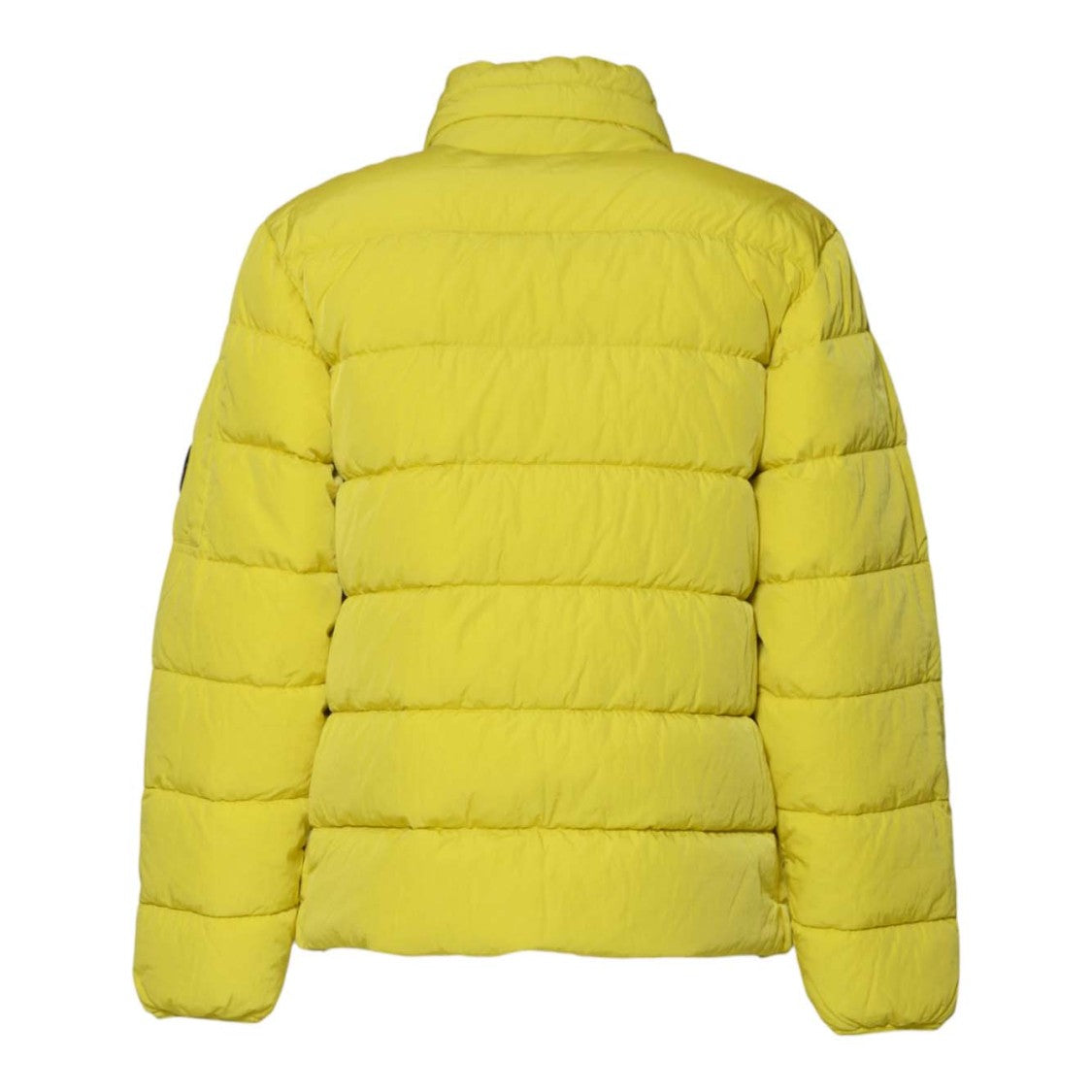 C.P. Company Bright Yellow Puffer Jacket With Quilted Insulation And Detachable Hood