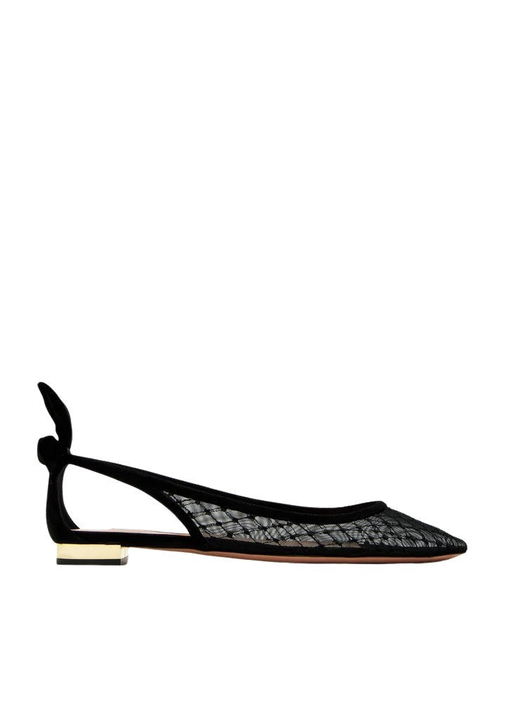 Aquazzura Bow Tie Net Ballet