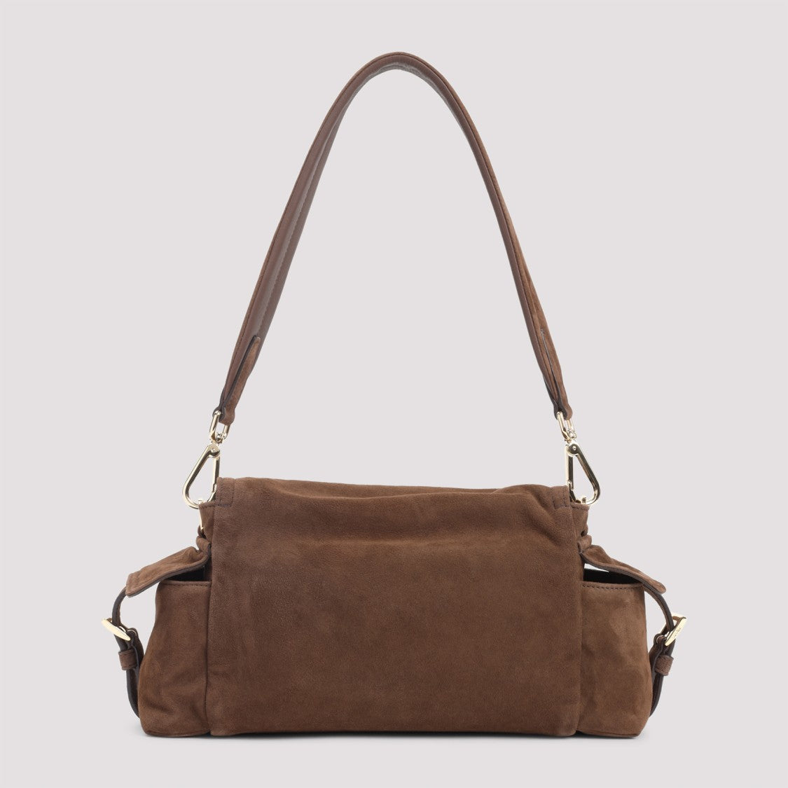 Prada Cocoa Brown Suede Calf Leather Pattina Handbag