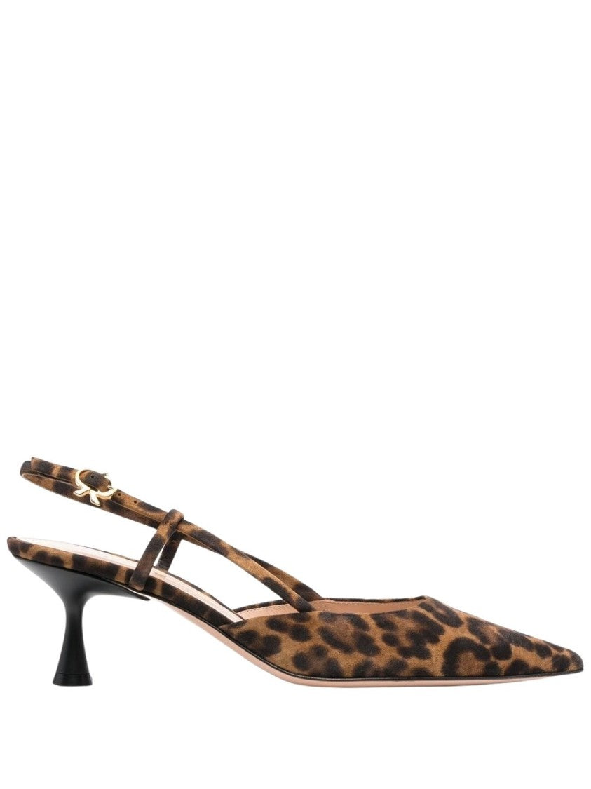 Gianvito Rossi Brown Pointed Toe Slingback Heels