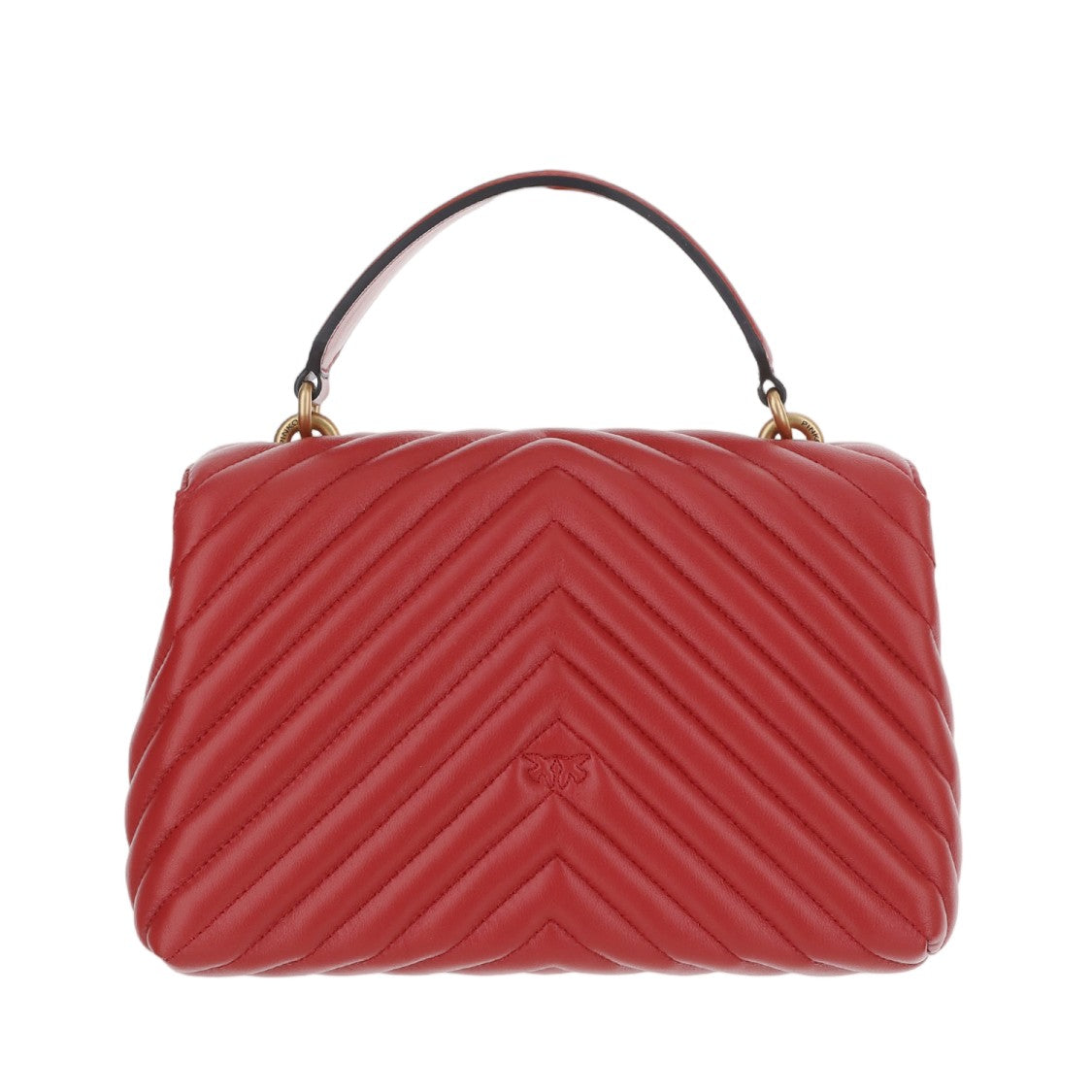Pinko Red Love Lady Puff Big Quilted Leather Shoulder Bag