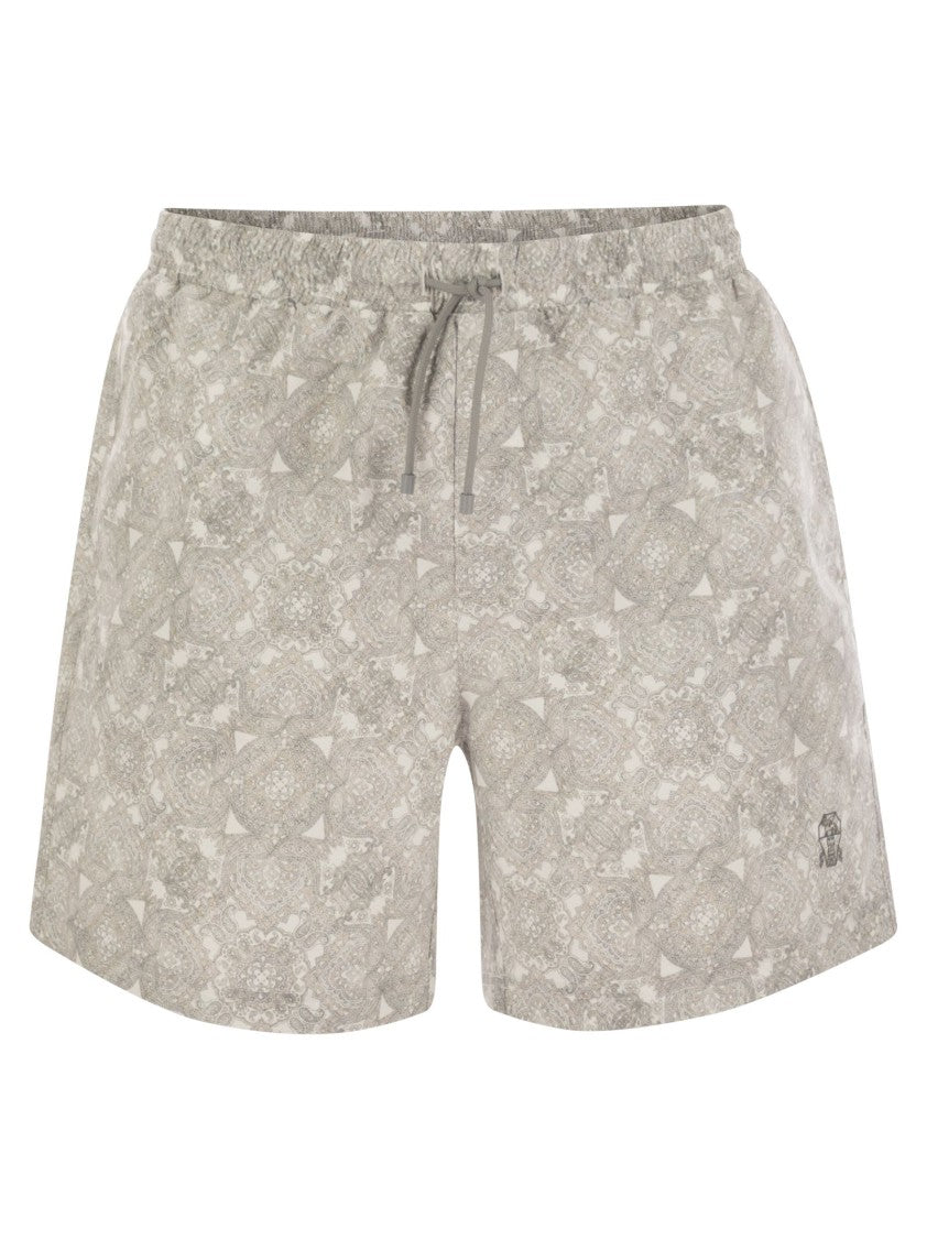 Brunello Cucinelli Beach Swimsuit With Paisley Design