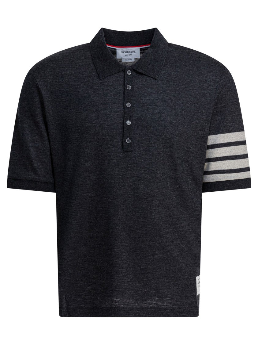 Thom Browne "4-Bar" Wool Polo Shirt