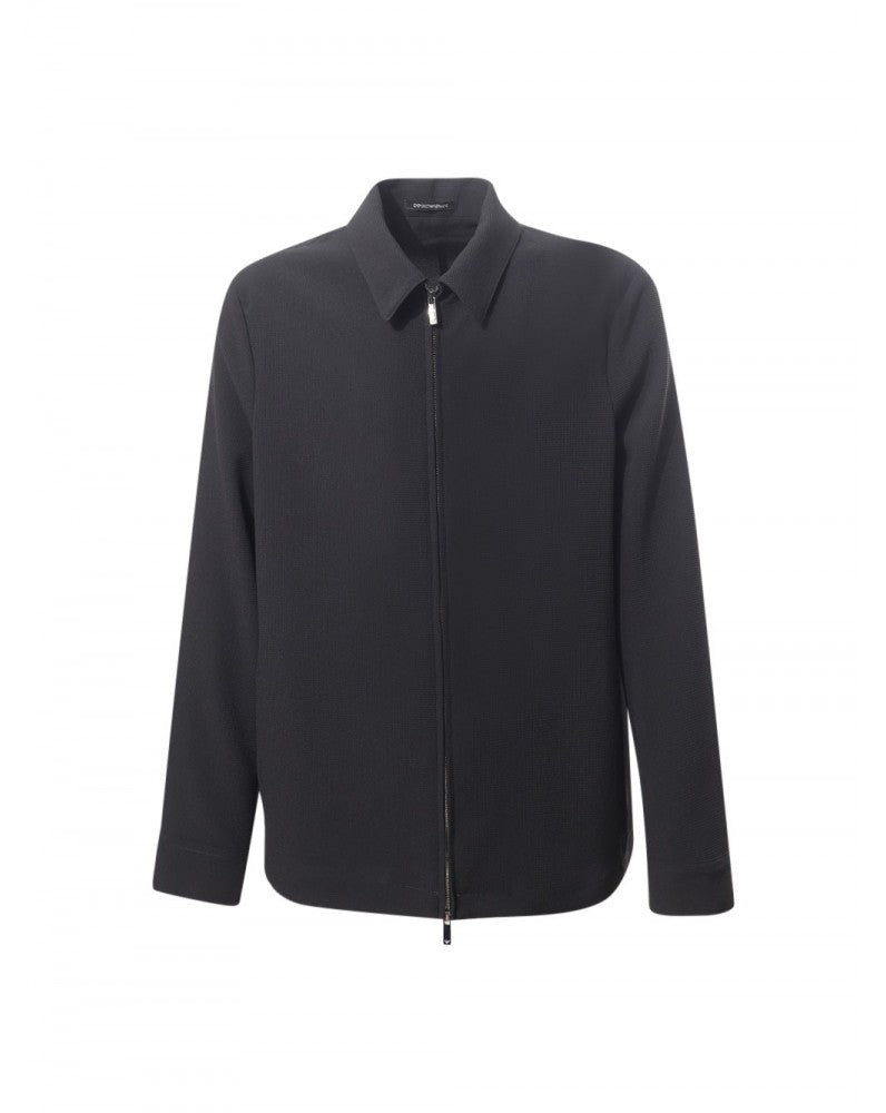 Emporio Armani Double Slider Zip Blazer With Classic Collar