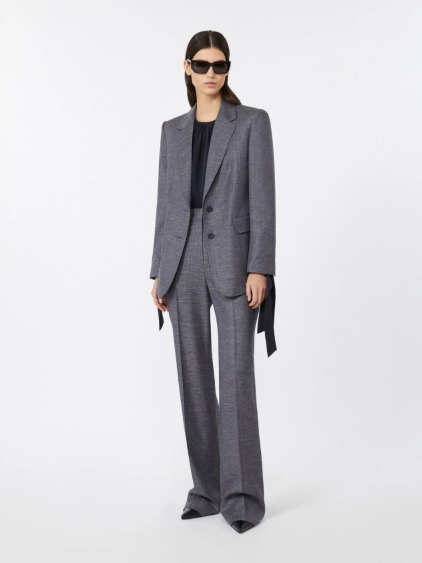 Max Mara Refined Straight-Leg Tailored Pants With Subtle Texture