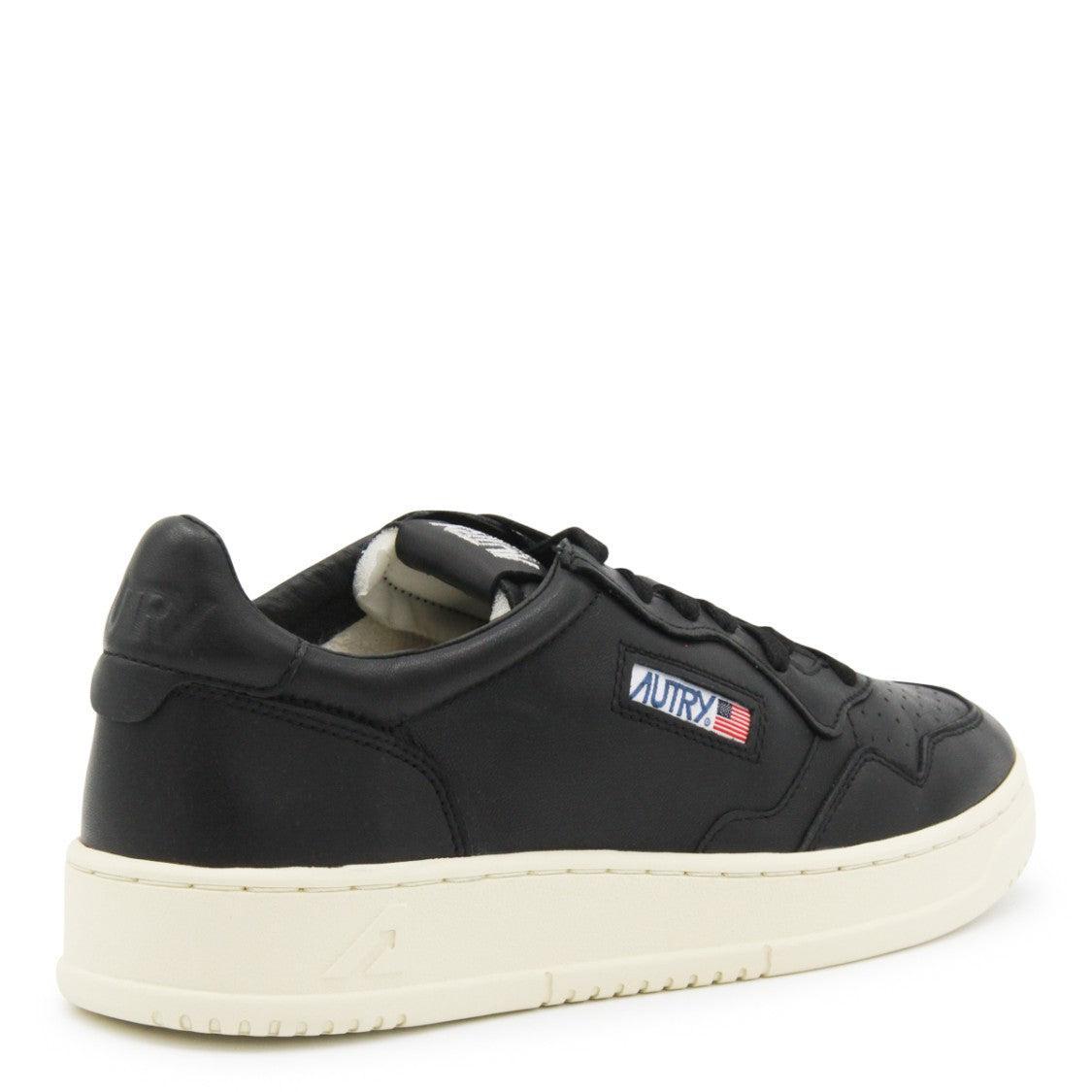 Autry Medalist Black Leather Sneakers With Suede Accents