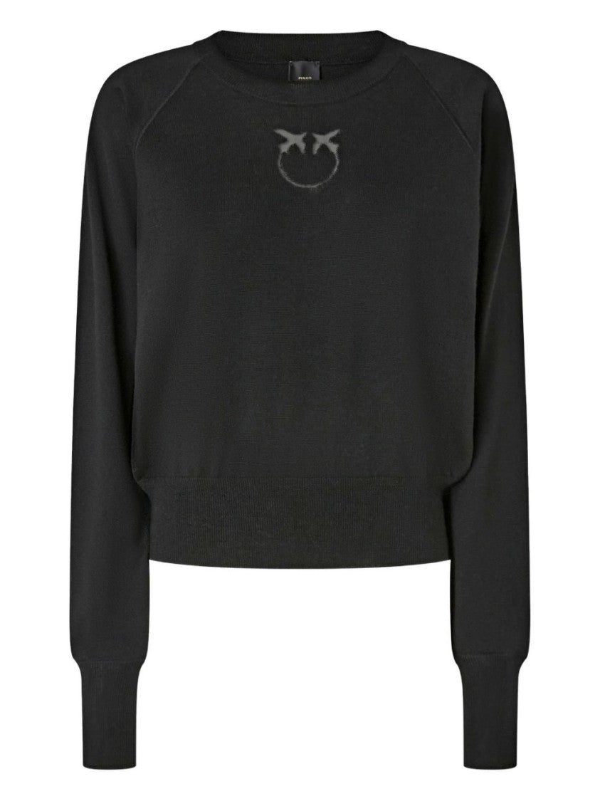 Pinko Relaxed Fit Black Wool Sweater