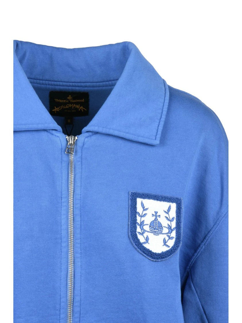 Vivienne Westwood Anglomania Vivienne Westwood Anglomania Light Blue Zip Sweatshirt