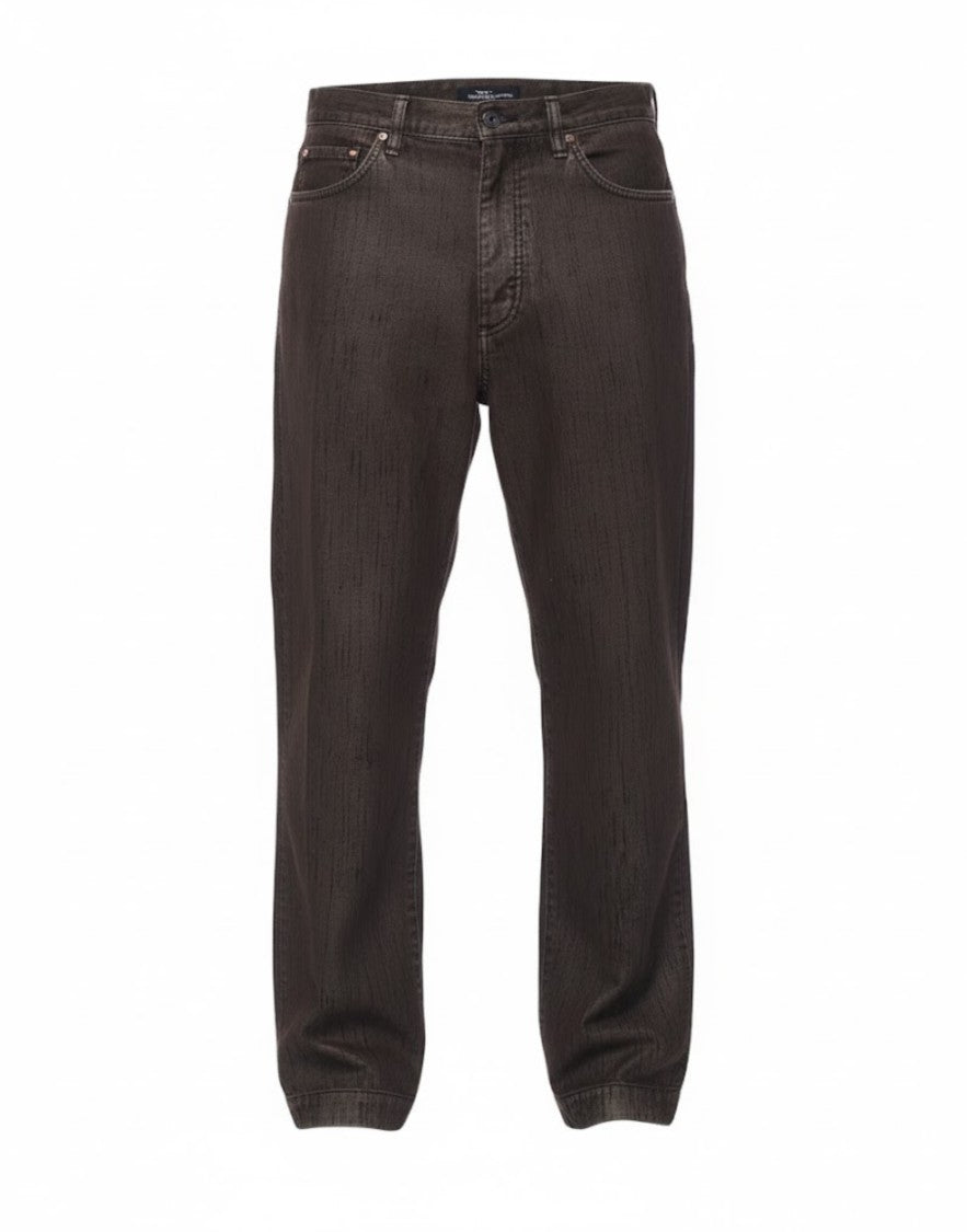 Nine In The Morning Five-Pocket Straight-Leg Trousers In Dark Chocolate
