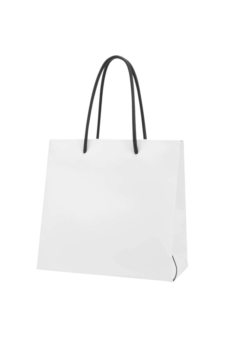 Moschino White Soft Calfskin Shopper Bag