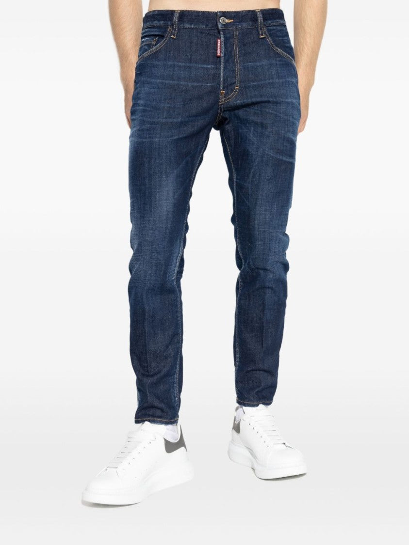 Dsquared2 Indigo Blue Jeans With Five Pocket Design